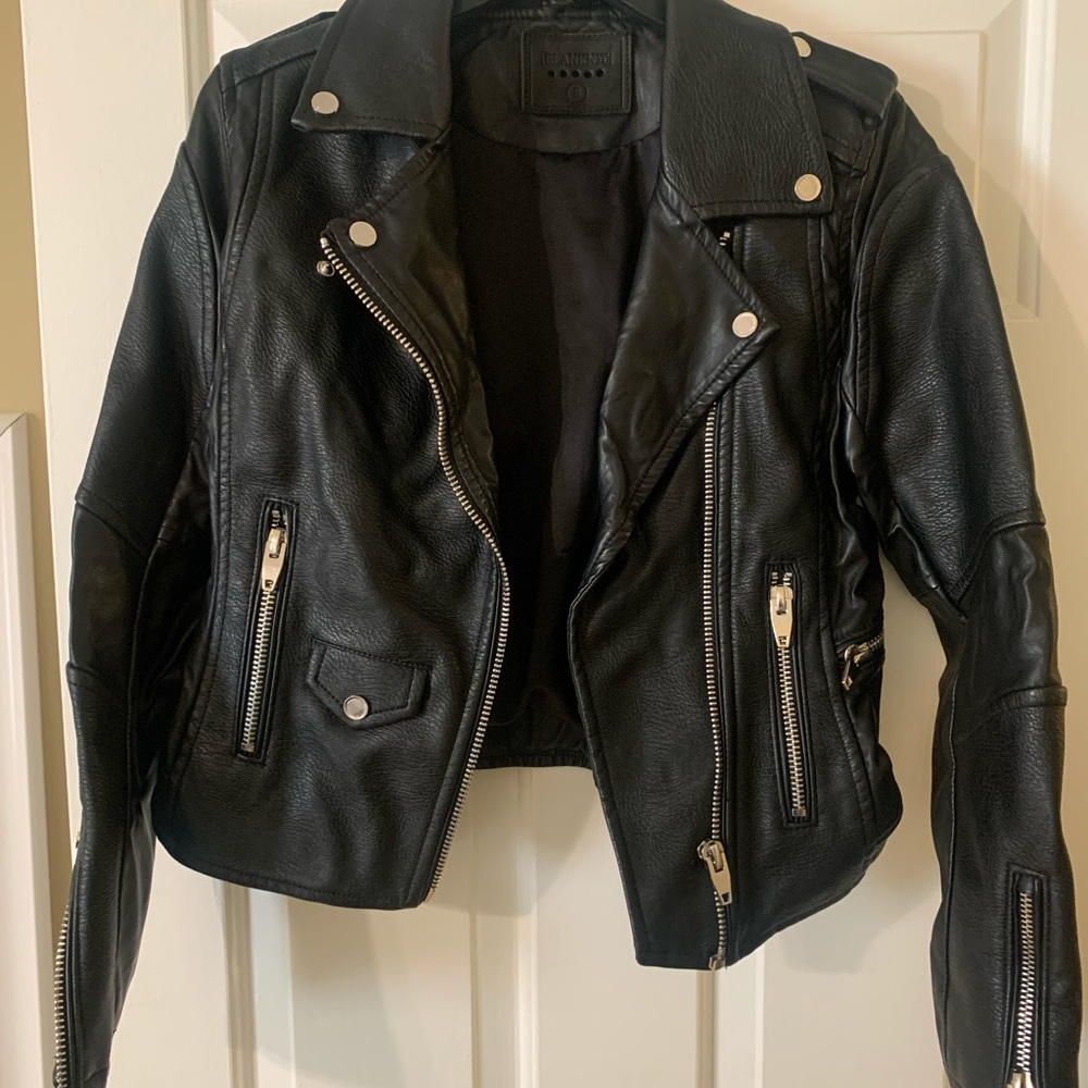 Blank NYC black leather jacket size Small